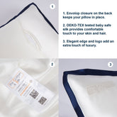 Pillow Sham Details - Cream with Navy Blue